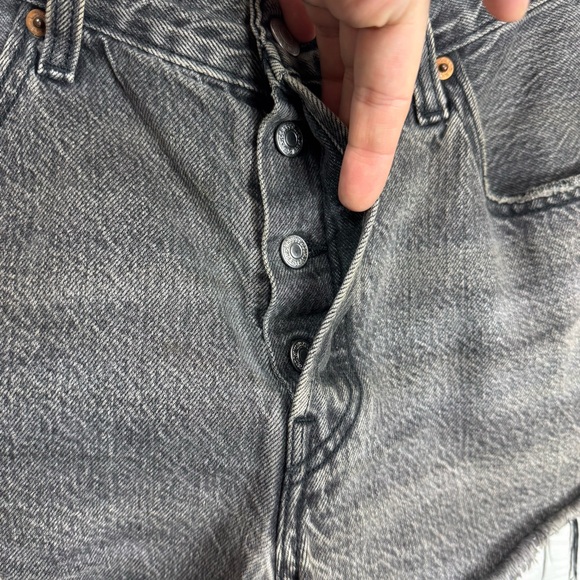 Levi’s 501 Button Fly Cut Off gray Black Aged Grunge Jean Denim Shorts W 30 - Picture 3 of 7